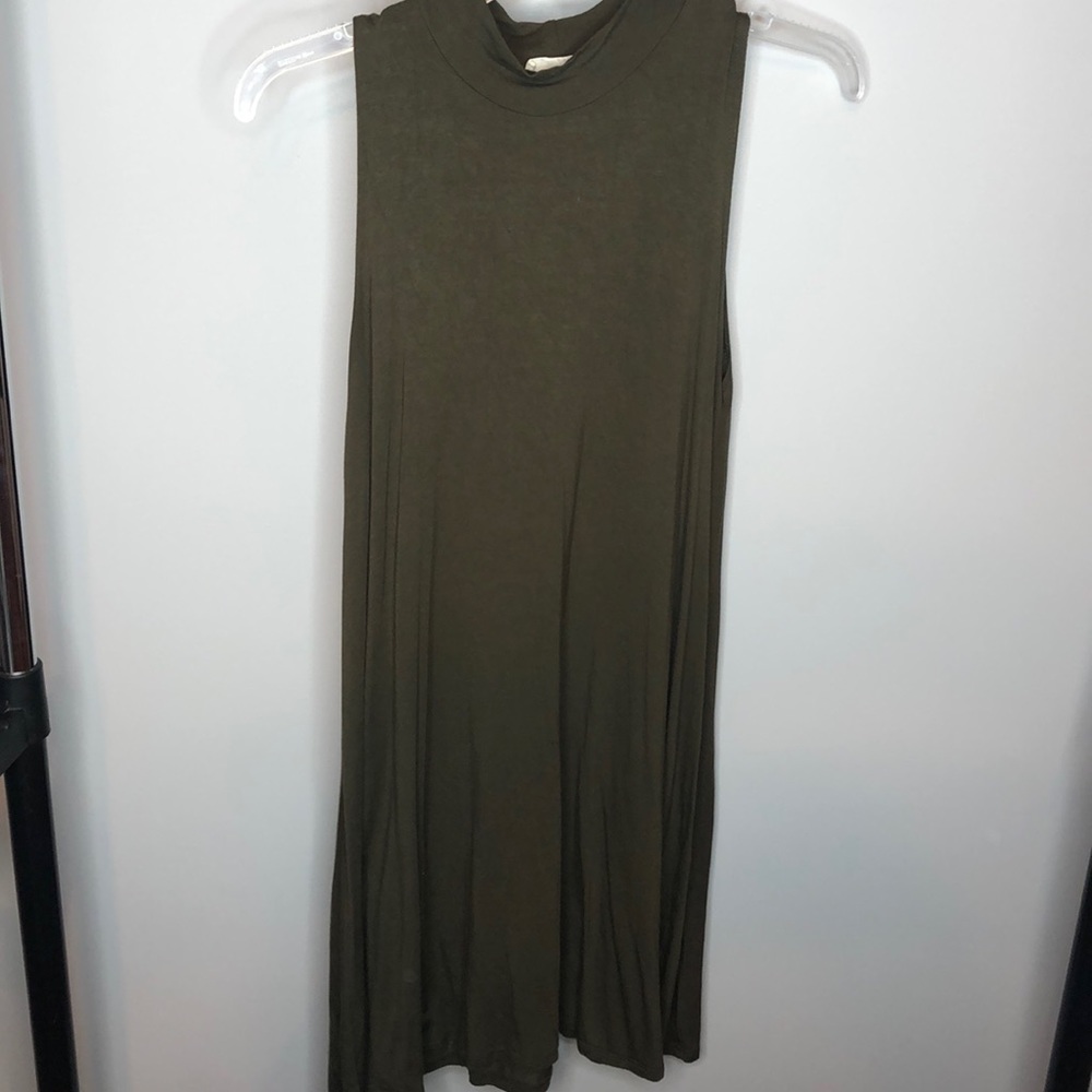 Olive Green Sleeveless Boutique Dress
